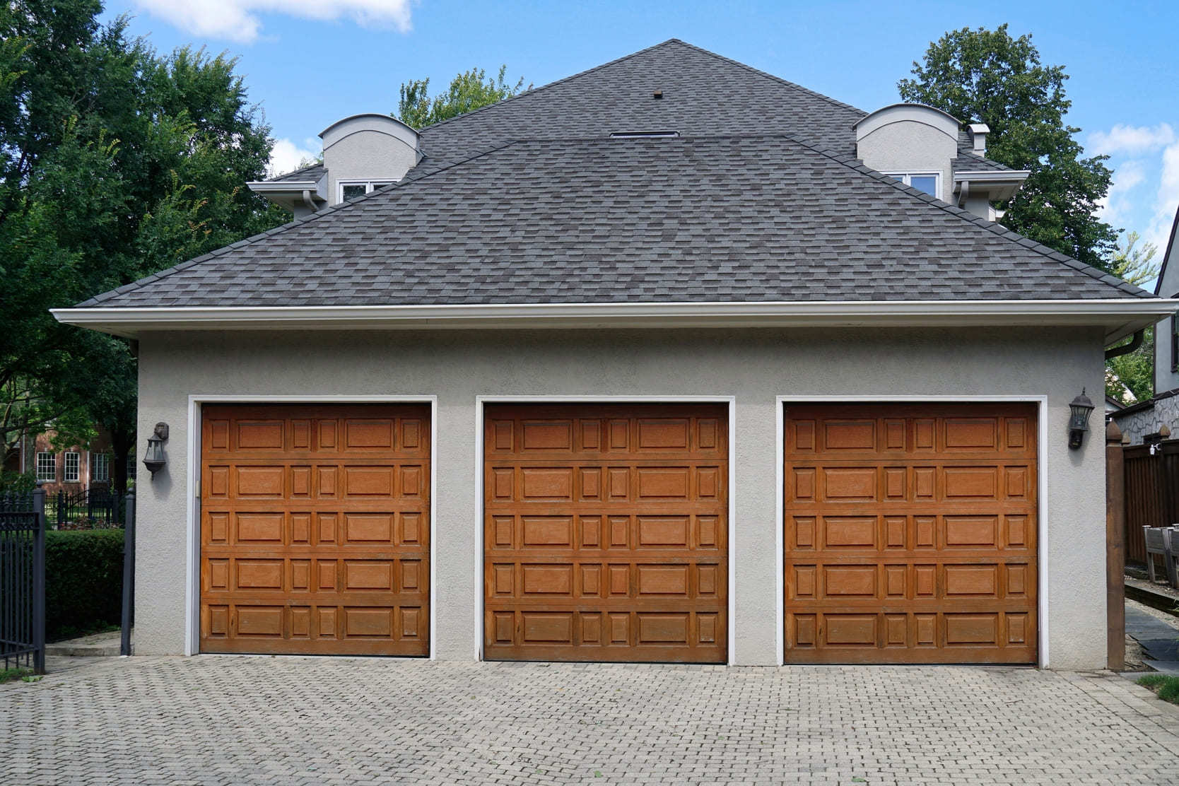 Ontario home with a three-car garage